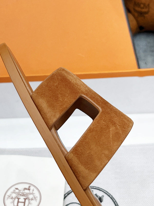 0ran sandal brown suede goatskin