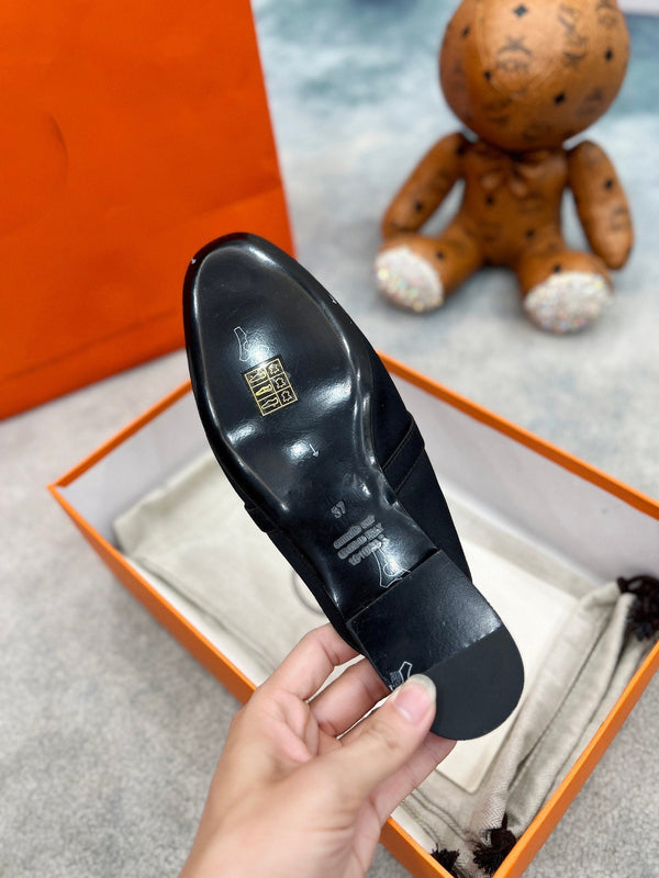 OZ Mule Black Silk Thick Cloth/Sheepskin