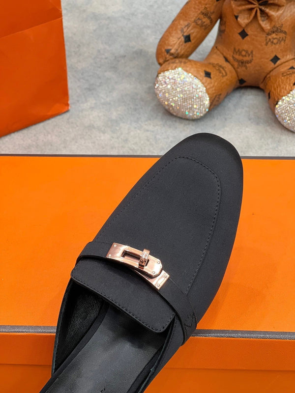 OZ Mule Black Silk Thick Cloth/Sheepskin