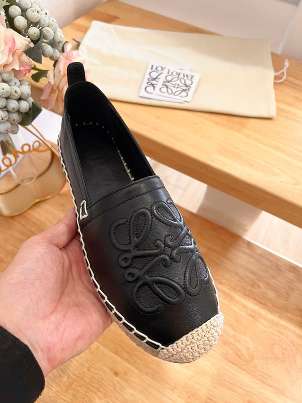 Espadrillas Loew Anagram in pelle nera