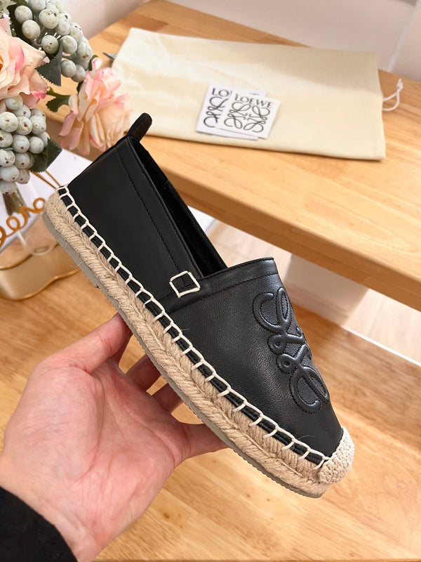 Espadrillas Loew Anagram in pelle nera