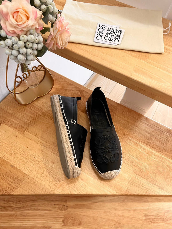 Espadrillas Loew Anagram in pelle nera