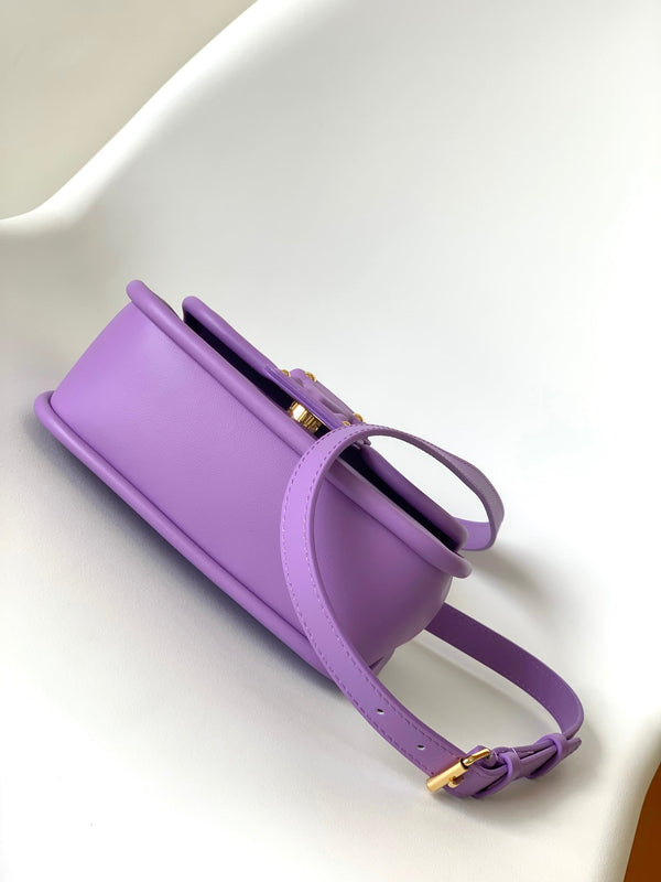 LV Hide & Seek Handbag 21cm Purple Epi Grain Cowhide GHW