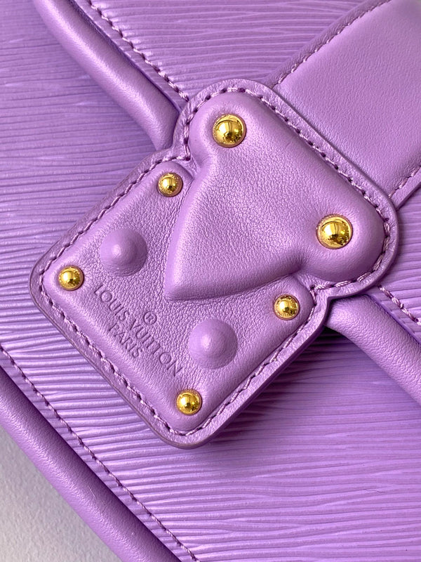 LV Hide & Seek Handbag 21cm Purple Epi Grain Cowhide GHW