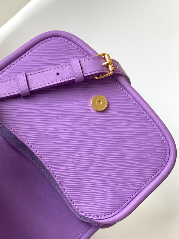 LV Hide & Seek Handbag 21cm Purple Epi Grain Cowhide GHW