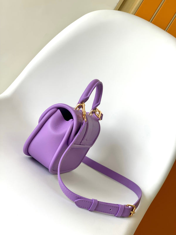 LV Hide & Seek Handbag 21cm Purple Epi Grain Cowhide GHW