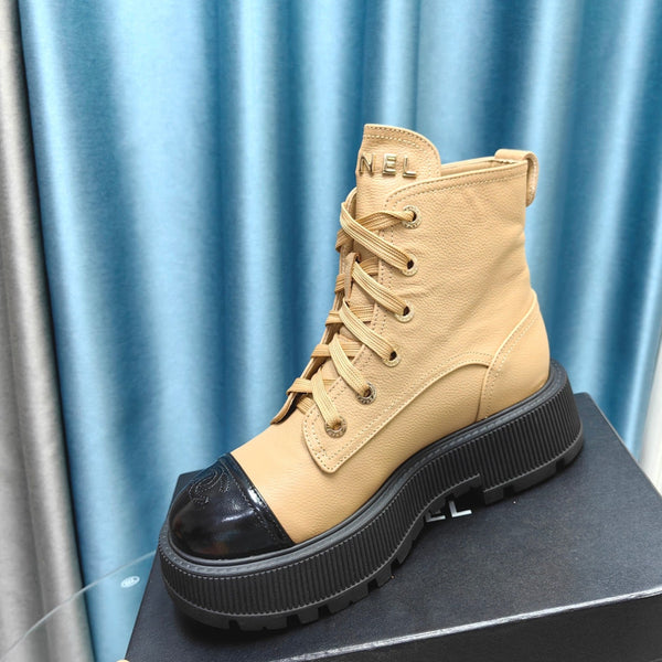 CC Ankle Boots Beige Lambskin