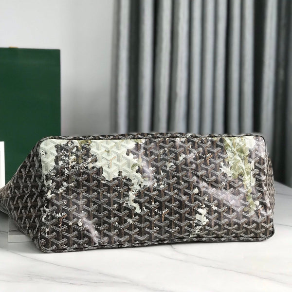 BORSA SAINT LOUIS GM 40 IN TELA GOYARDINE VERDE MIX NERO