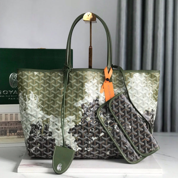 BORSA SAINT LOUIS PM 34 IN TELA GOYARDINE VERDE MIX NERO