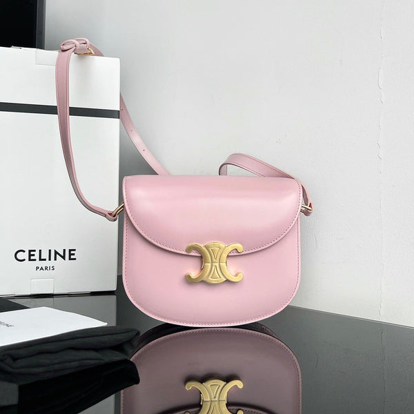 BORSA A MANO TRIOMPHE IN PELLE DI VITELLO LUCIDA 18 ROSA PASTELLO