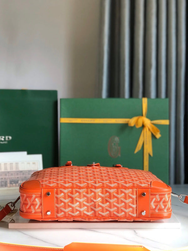 CUSTODIA DOCUMENTI AMBASSADE 35 IN TELA GOYARDINE ARANCIO