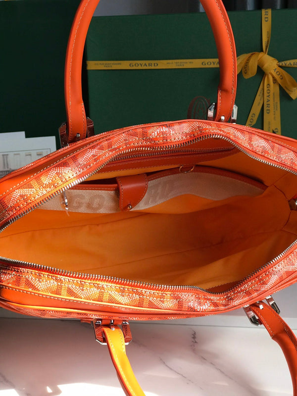 CUSTODIA DOCUMENTI AMBASSADE 35 IN TELA GOYARDINE ARANCIO