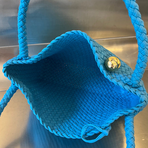 BORSA TOSCA 27 IN PELLE DI VITELLO AZZURRO