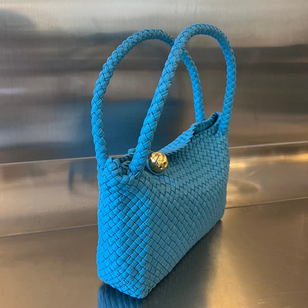 BORSA TOSCA 27 IN PELLE DI VITELLO AZZURRO