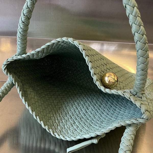 BORSA TOSCA 27 IN PELLE DI VITELLO GRIGIO CREMA