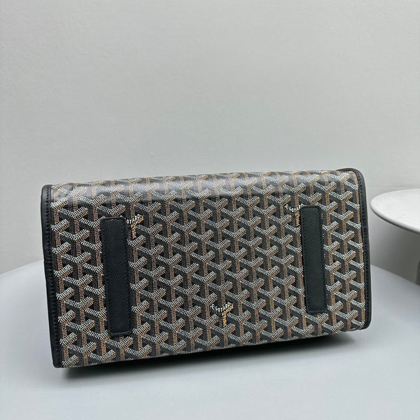 ZAINO LEGER 37 IN TELA GOYARDINE NERA CON RIFINITURE IN PELLE DI VITELLO