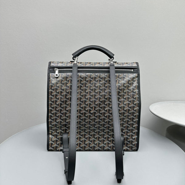 ZAINO LEGER 37 IN TELA GOYARDINE NERA CON RIFINITURE IN PELLE DI VITELLO