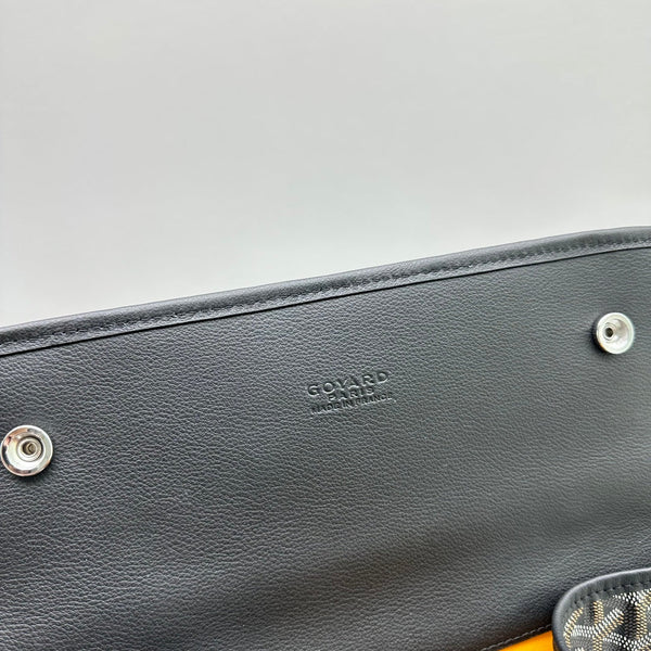 ZAINO LEGER 37 IN TELA GOYARDINE NERA CON RIFINITURE IN PELLE DI VITELLO