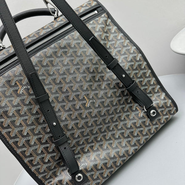 ZAINO LEGER 37 IN TELA GOYARDINE NERA CON RIFINITURE IN PELLE DI VITELLO