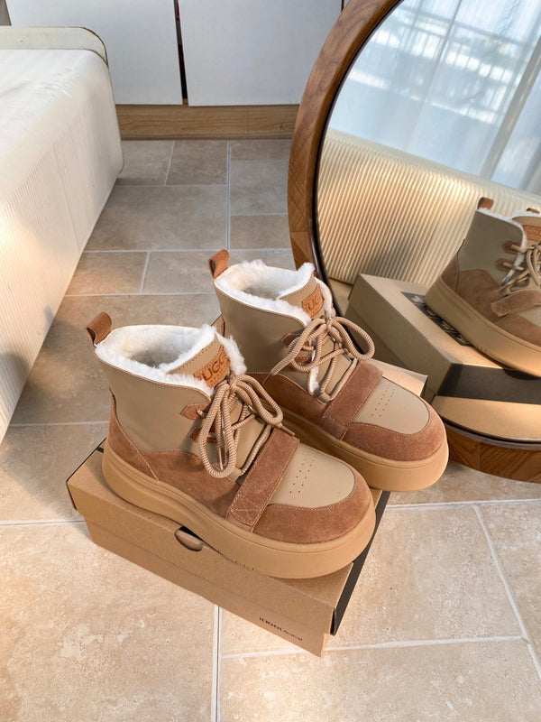 UGG Tasman-inspired Platform Boots Brown Beige Suede 512832