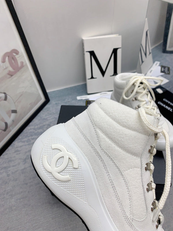 CC Sneaker Boots In White Calfskin 148775