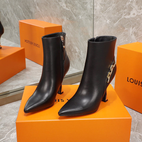 LV Sparkle Ankle Boot 95mm Black Lambskin