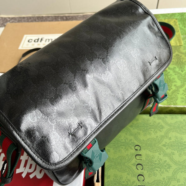 BORSA A MESSENGER 27 IN TELA MONOGRAMMA NERA