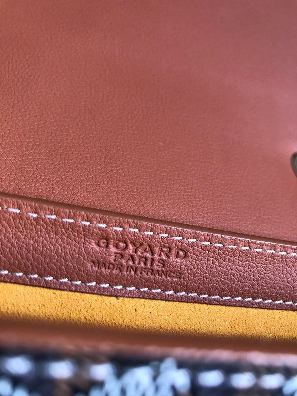 233 BAG 25 IN TAN CALFKIN AND BLACK GOYARDINE CANVAS