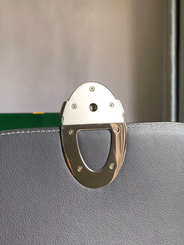 233 BAG 25 IN GRAY CALFKIN AND GOYARDINE CANVAS