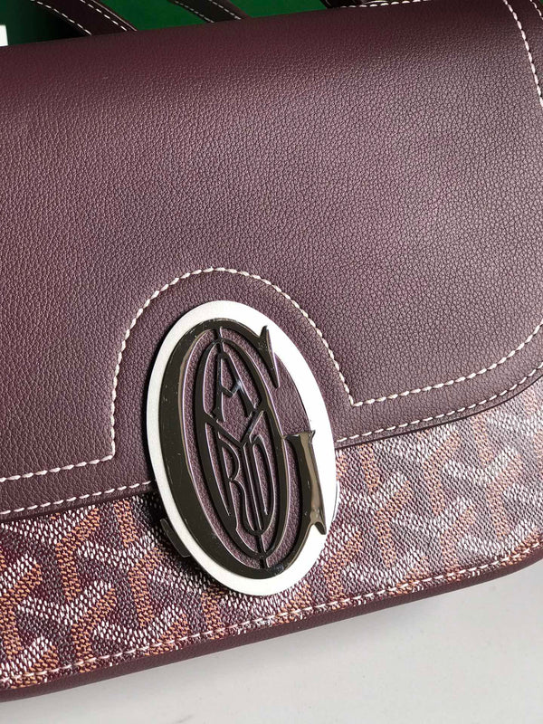 233 BAG 25 IN WINE RED CALFKIN AND GOYARDINE CANVAS