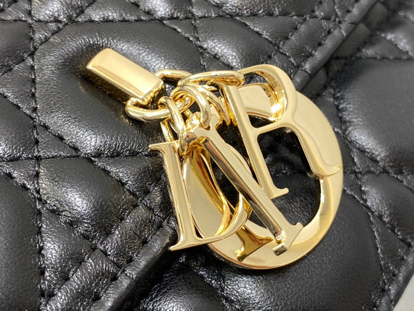 MISS CD TOP HANDLE 24CM PELLE DI AGNELLO NERA