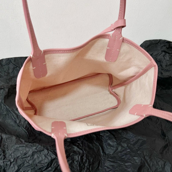 ANJOU MINI BAG 20 IN BABY PINK CALFSKIN AND GOYARDINE CANVAS