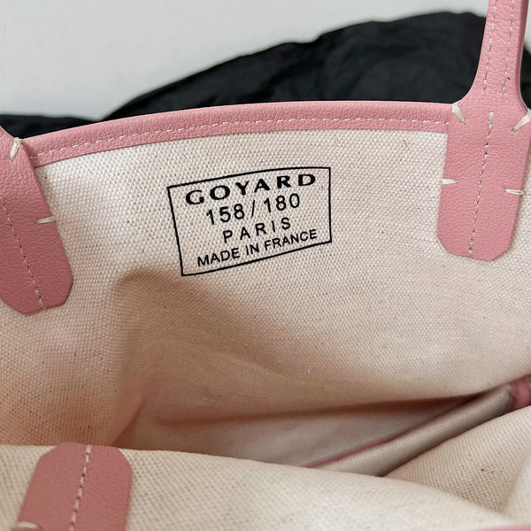 ANJOU MINI BAG 20 IN BABY PINK CALFSKIN AND GOYARDINE CANVAS