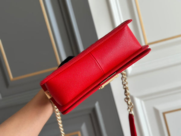 ragazzo taglia media 25 rosso trapuntato caviale invecchiato ghw