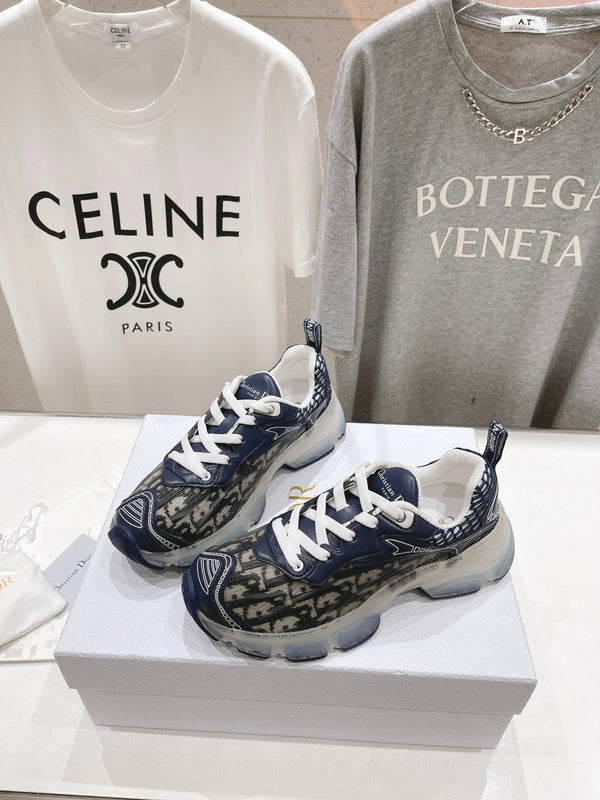 CD Vibe Sneaker Charcoal Blue Black Polyester Mesh Fabric And Oblique Jacquard Fabric