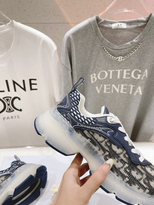 CD Vibe Sneaker Charcoal Blue Black Polyester Mesh Fabric And Oblique Jacquard Fabric