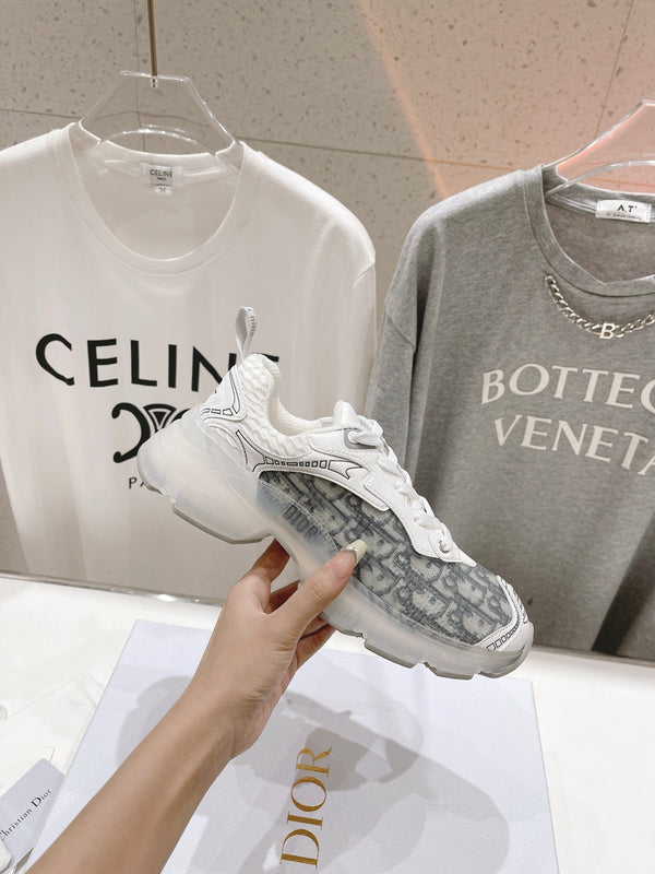 CD Vibe Sneaker White Black Polyester Mesh Fabric And Oblique Jacquard Fabric