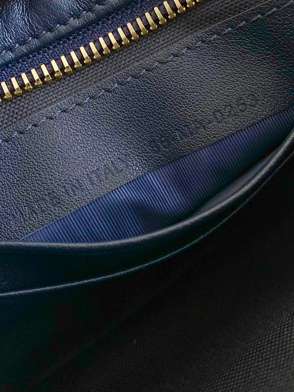 BORSA MINI HOBO 23 IN JACQUARD OBLIQUO BLU