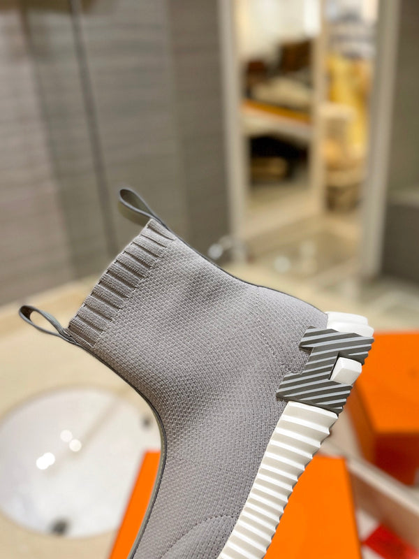 HM Fun Sneaker In Grey Mesh Fabric And Lambskin 983002