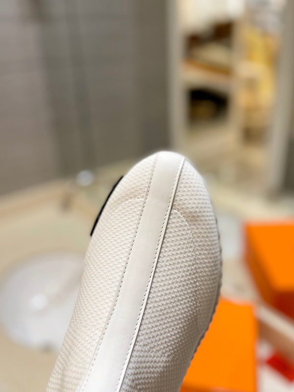 HM Fun Sneaker In White Mesh Fabric And Lambskin 983006