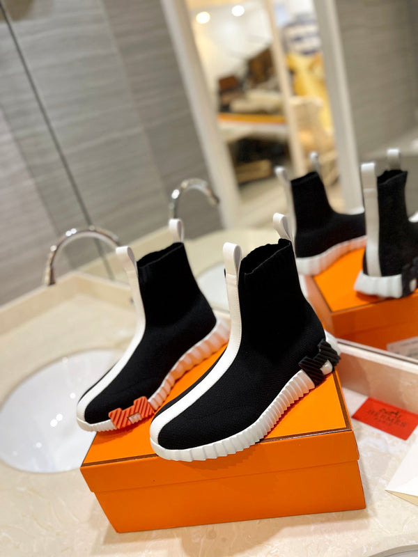 HM Fun Sneaker In White Mix Black Mesh Fabric And Lambskin 983014