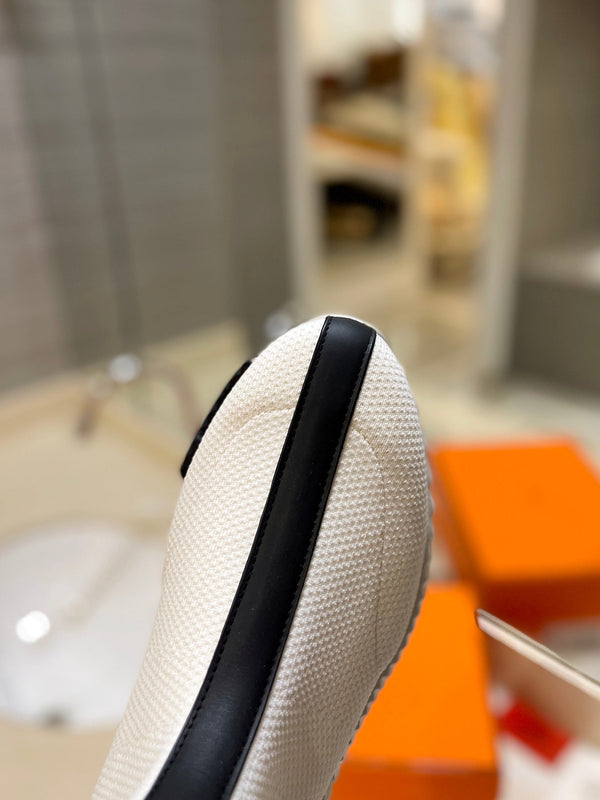 HM Fun Sneaker In Black Mix White Mesh Fabric And Lambskin 983018