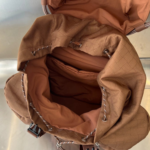 ZAINO ALTO 42 IN TESSUTO JACQUARD MARRONE RUSSET