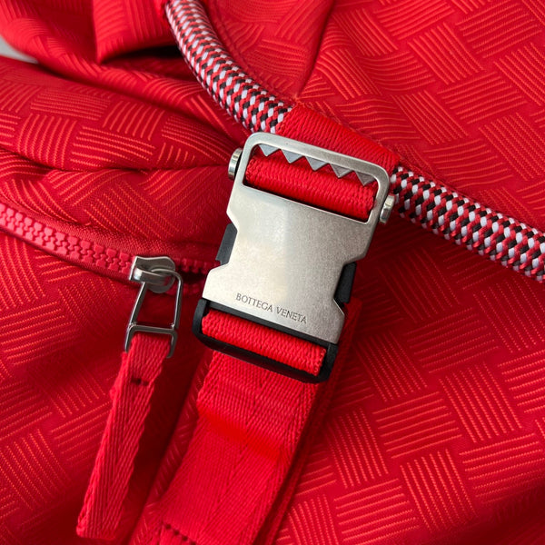 ZAINO ALTO 42 IN TESSUTO JACQUARD ROSSO CILIEGIA