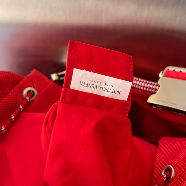 ZAINO ALTO 42 IN TESSUTO JACQUARD ROSSO CILIEGIA