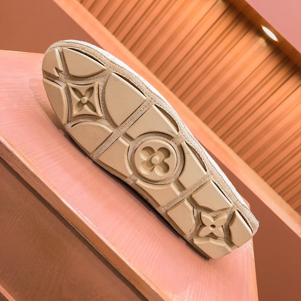 LV LOAFER IN CAMEL BROWN MONOGRAM DENIM WITH BOW