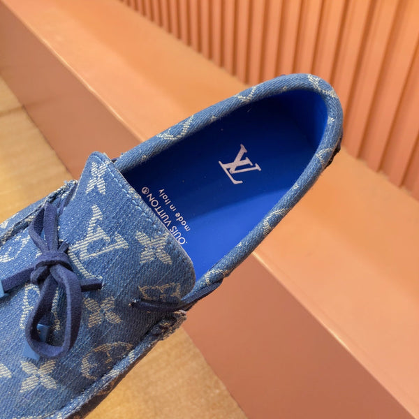 LV LOAFER IN BLUE MONOGRAM DENIM WITH BOW