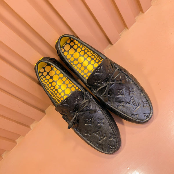 LV LOAFER IN BLACK EMBOSSED CALFSKIN
