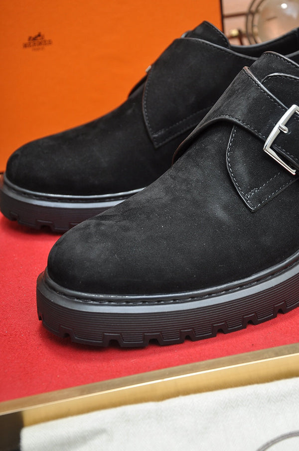HM MONK STRAP BLACK SUEDE