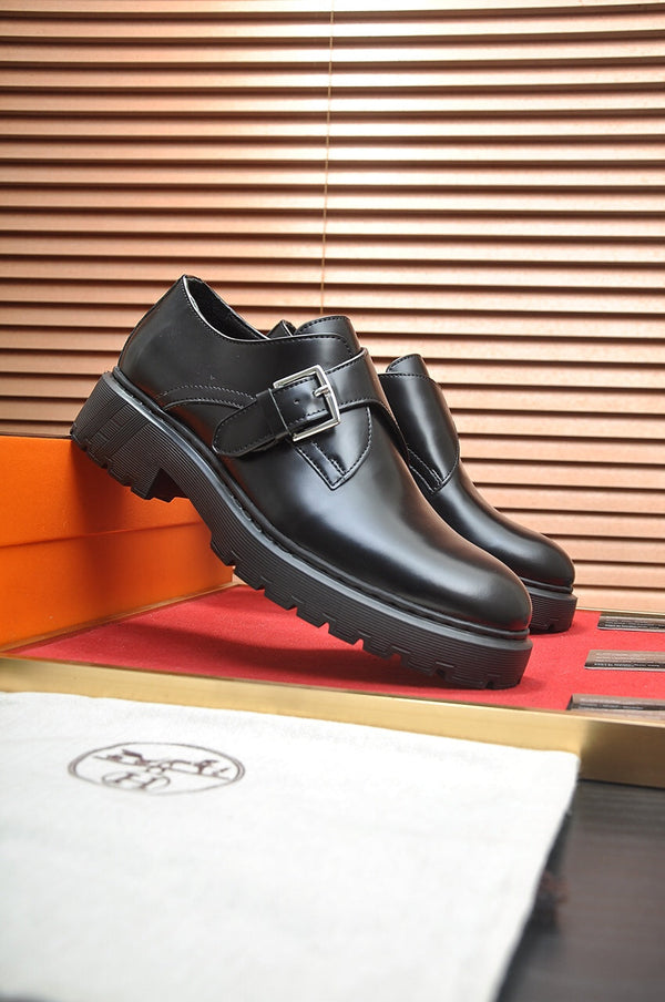HM MONK STRAP GLOSSY BLACK CALFSKIN
